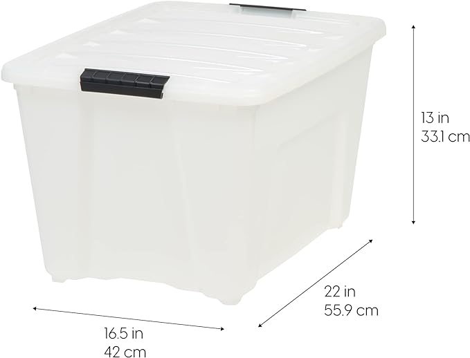 IRIS USA 54 Qt Stackable Plastic Storage Bins - Image 2