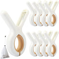 9 PCS Beach Chairs Towel Clips, Quilt Drying Clip, Plastic Clothespins by PAMISO