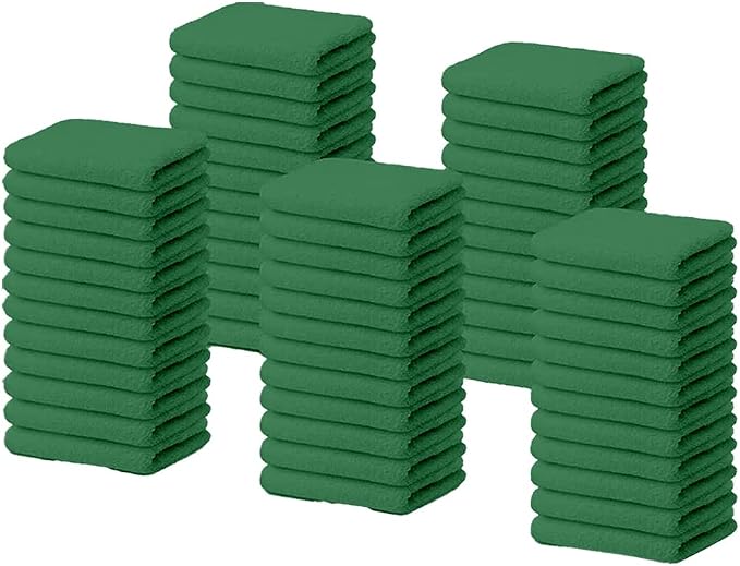Terry Bar Mop Towels Green Value Pack of 60, Size 14"x17" Absorbent and Durable by TOALLA