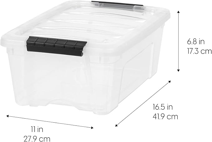 IRIS USA 13 Qt Stackable Plastic Storage Bins - Image 2