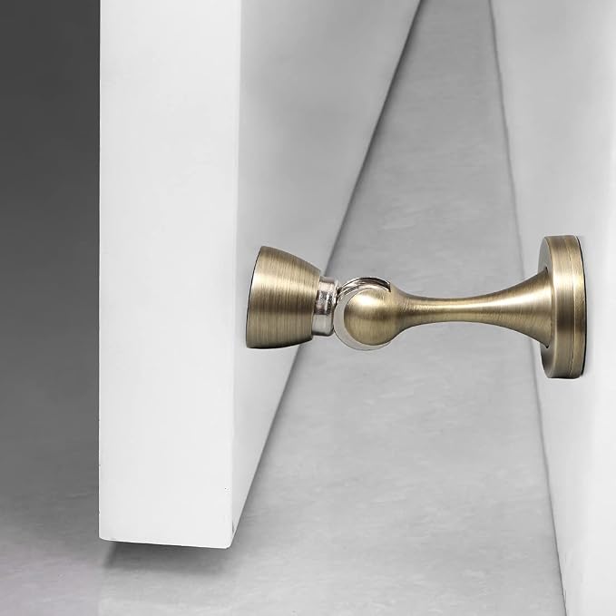 YAGU Door Stopper 6 Pack Magnetic Door Stops, Zinc Alloy Brushed Bronze Door - Image 2