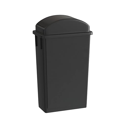 23 Gallon Black Slim Jim Trash Can by Krollen+Industrial