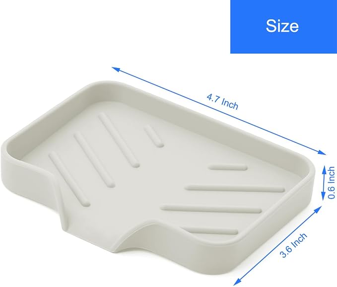 Sponge Holder with Drain Spout, Silicone Sponge Tray - Image 3