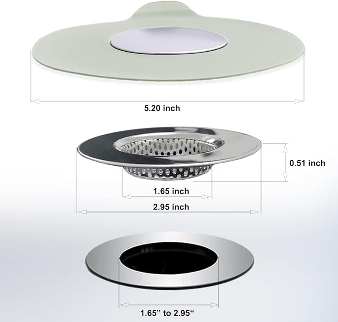 2PCS Bathtub Stopper Hair Catcher Kit, Bathtub Drain Strainer, Tub Stopper Plug - Image 4