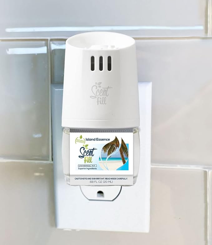 Scent Fill Island Essence Plug in Air Freshener, 4 Scented Oil Refills - Image 2