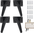 4PCS 5 Inch Matte Black Tapered Angled Legs by IURRDOP