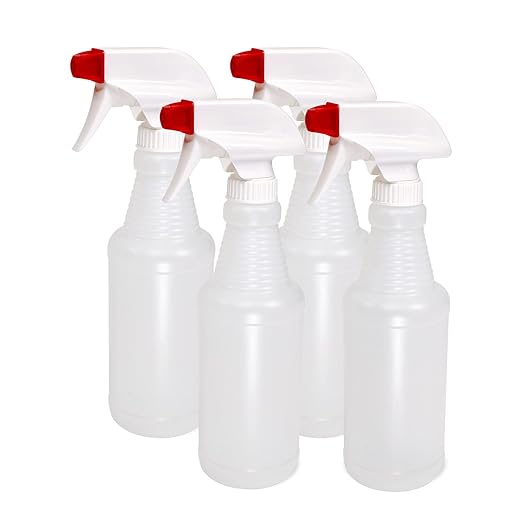 Pinnacle Mercantile Plastic Spray Bottles USA Made 4 Pack 16 oz Leak Proof by PinnacleMercantile