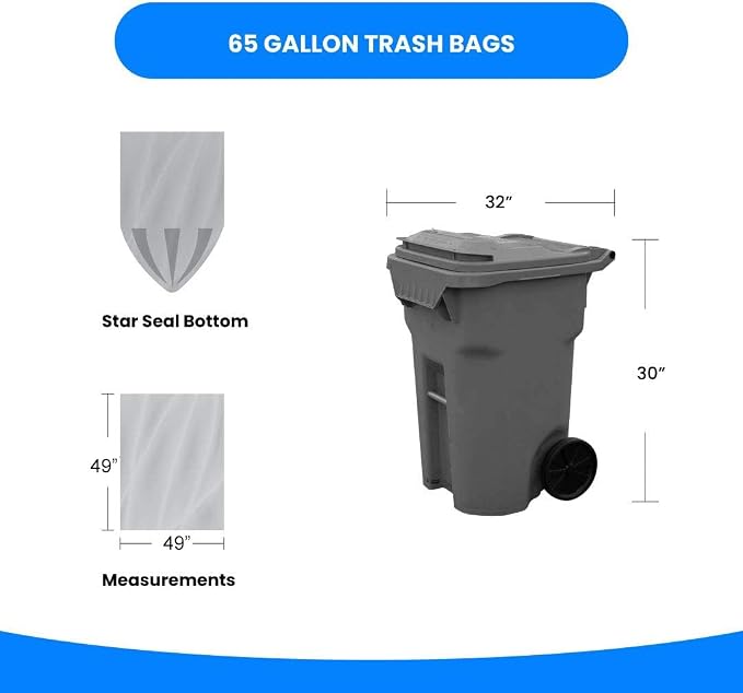Reli. SuperValue 65 Gallon Trash Bags | 60 Count | Made in USA | Heavy Duty | - Image 5