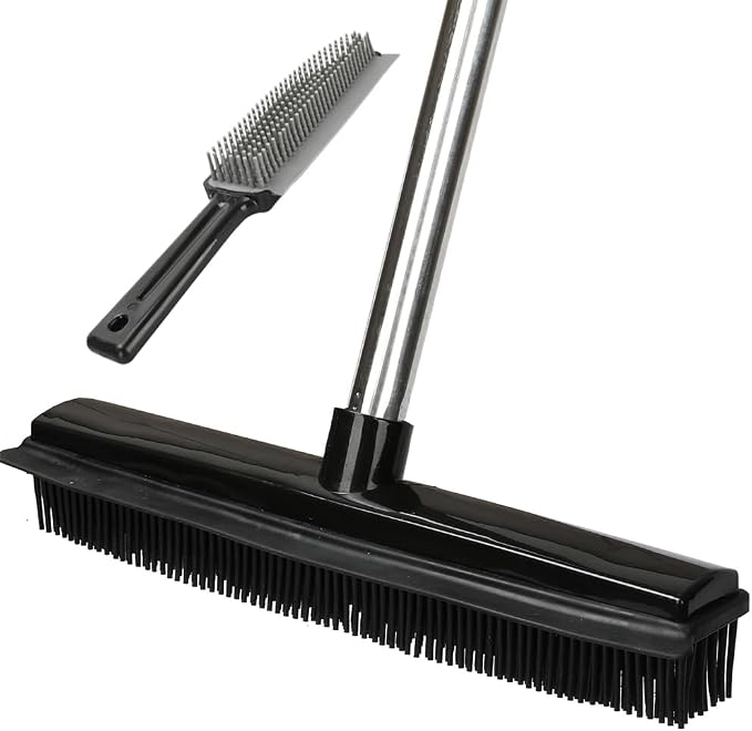 Rubber Broom and Pet Hair Removal Brush Set by GLOYY