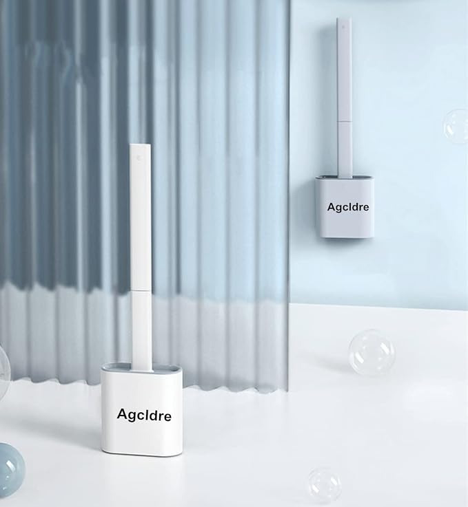 Toilet Brush with Holder Silicone Toilet Brush and Cleaning Brush - Image 3