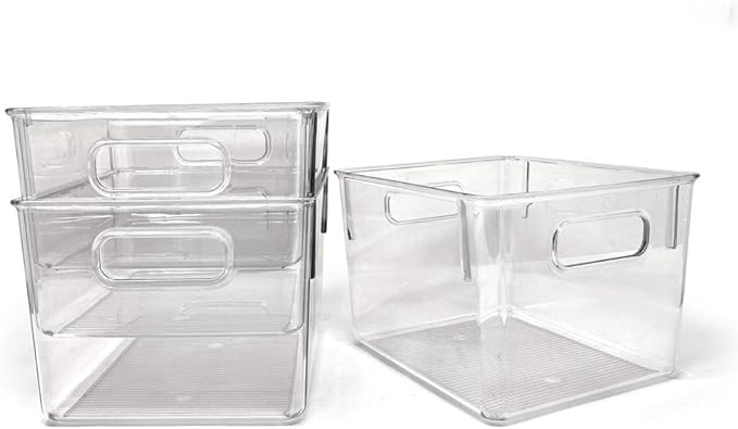 Isaac Jacobs 3-Pack Medium Clear Storage Bins - Image 4