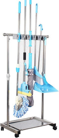 movable mop broom holder put wet mops floor standing cleaning tool rack by QTJH
