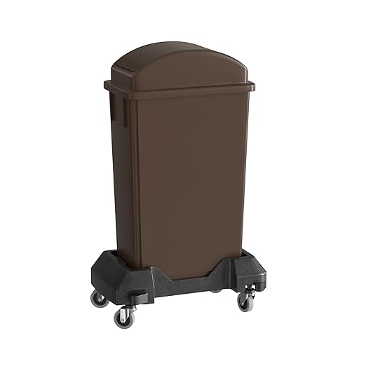 23 Gallon Brown Slim Jim Trash Can by Krollen+Industrial