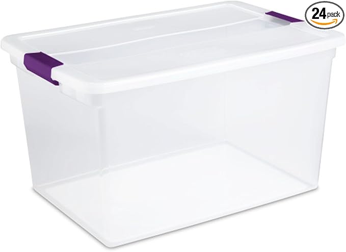 Sterilite 24-Pack 66 Quart ClearView Latch Box, Stackable Organizer Bins by Sterilite