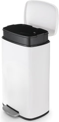 8 Gal Kitchen Trash Can, 30L Recycling or Garbage Bin, Brushed Stainless Steel by ComfyCorner