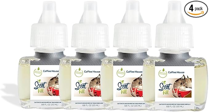 Scent Fill Coffee House Plug in Air Freshener, 4 Scented Oil Refills by ScentFill