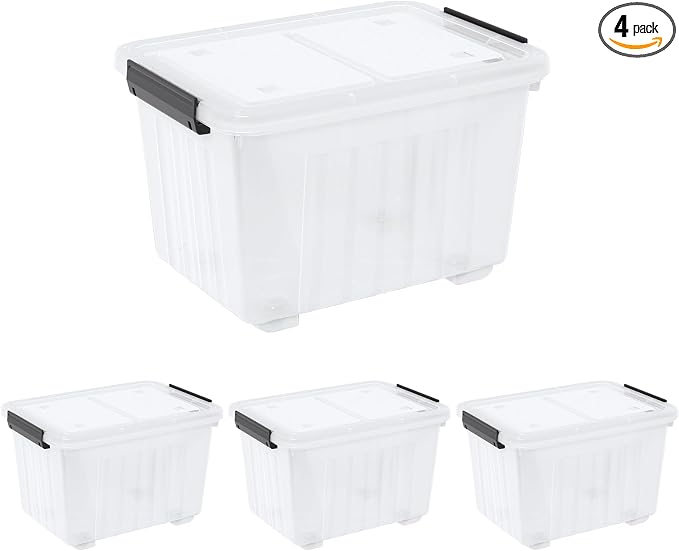Kiddream 50 Quarts Clear Plastic Latching Boxes by Kiddream