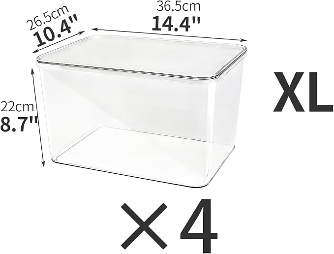 4-Piece Set, Plastic Storage Bin - Image 6