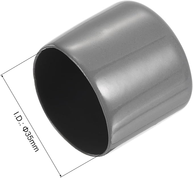 uxcell 20pcs Rubber End Caps 35mm ID Vinyl Cap Cover Screw Protectors Dark Grey - Image 3