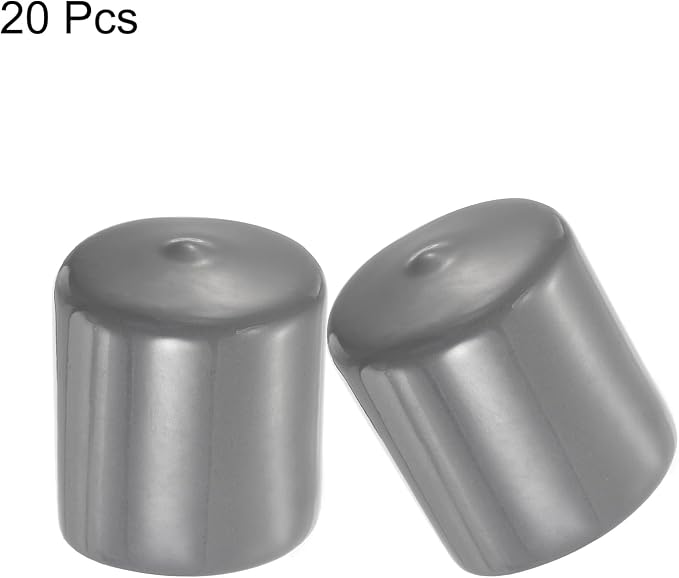 uxcell 20pcs Rubber End Caps 37mm ID Vinyl Cap Cover Screw Protectors Dark Grey - Image 2