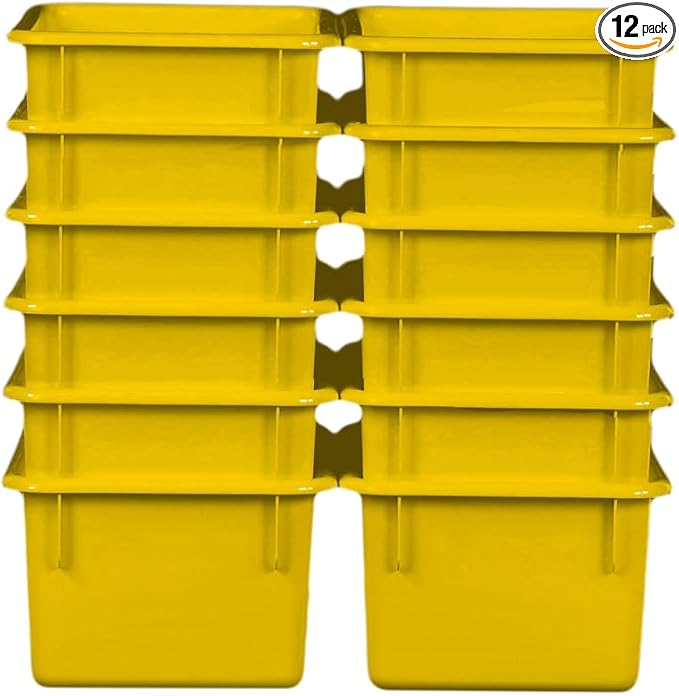 Wood Designs Cubby Storage Bin, Heavy Duty Plastic Containers by Unknown