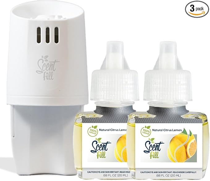 Scent Fill 100% Natural Lemon & Citrus Plug in Air Freshener, Scented Oil by ScentFill