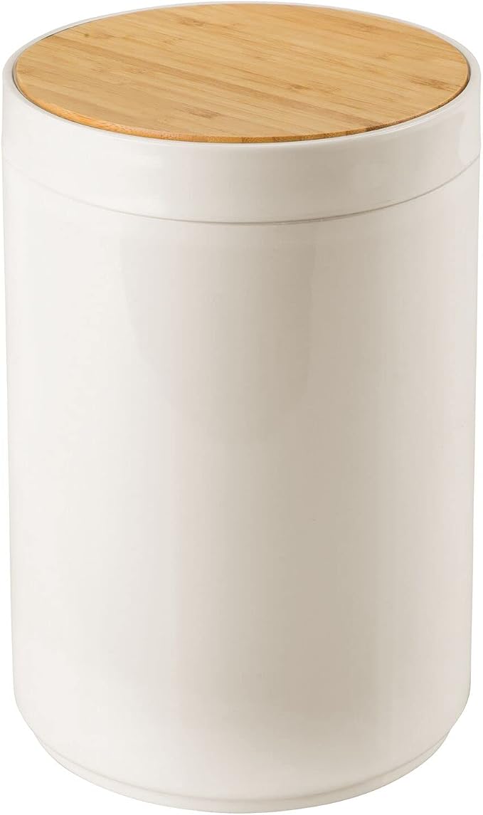mDesign Plastic Round Trash Can Small Wastebasket by mDesign