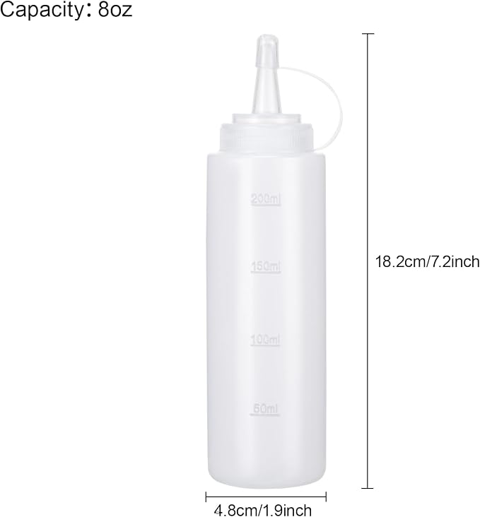 Condiment Squeeze Bottles Ketchup Dispenser, 4 Pack 8oz Squeeze Bottles - Image 2