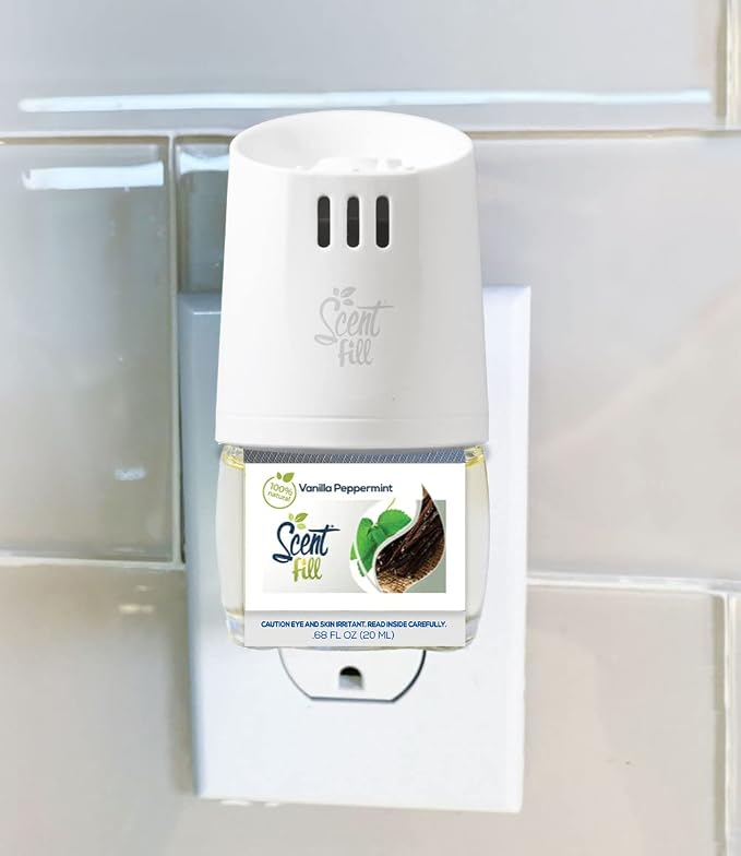 Scent Fill 100% Natural Vanilla Peppermint Plug in Air Freshener, Scented Oil - Image 2