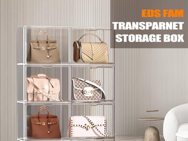 10 Pcs Clear Purse Storage Boxes, Plastic Shoe Boxes Stackable Acrylic Display - Image 8