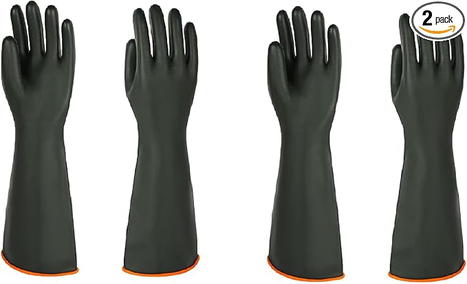 Heavy Latex Chemical Resistant Gloves by GOLVESHELPYOUIMPROVELIFE
