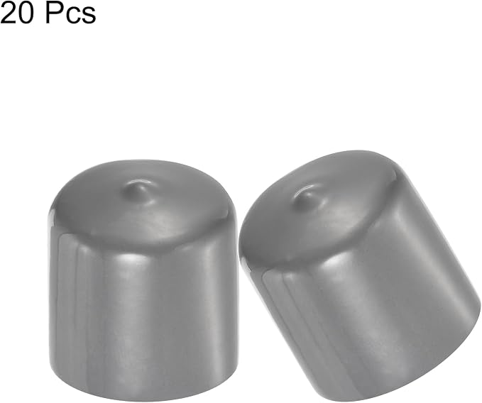 uxcell 20pcs Rubber End Caps 39mm ID Vinyl Cap Cover Screw Protectors Dark Grey - Image 2