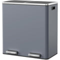 Arlopu 16 GallonStainless Steel Trash Can, 60L Dual Compartment, Metal Kitchen by Arlopu