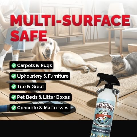 Unchained Pet Urine Stain & Odor Remover Spray – Oxygen-Based Enzyme Cleaner - Image 4