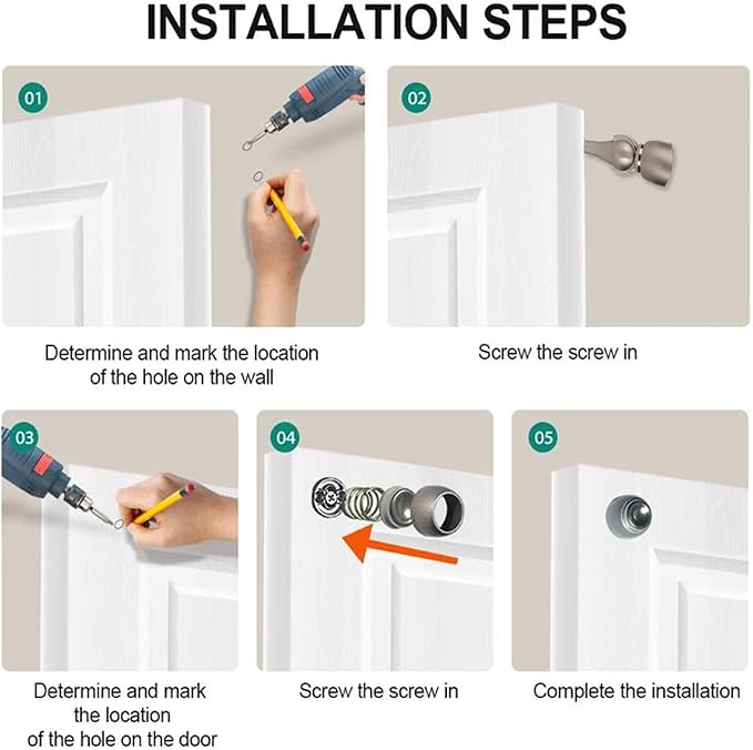 Magnetic Door Stop, Stainless Steel, Magnetic Door Catch, Door Holder, Door - Image 6