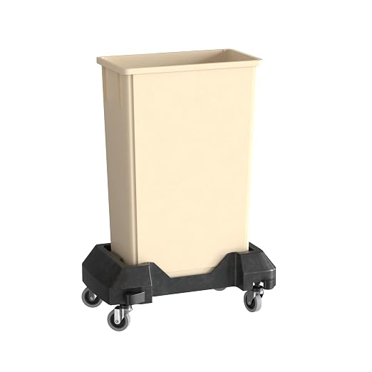 23 Gallon Beige Slim Jim Trash Can by Krollen+Industrial