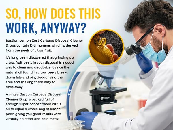 Bastion Garbage Disposal Cleaner and Deodorizer Drops-] Lemon Zest Scented - Image 7