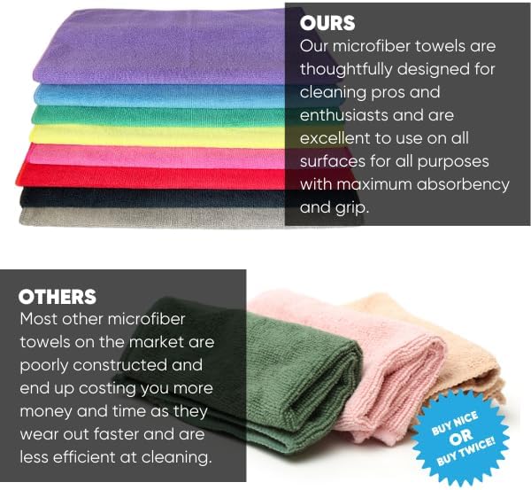 MW Pro Microfiber Cleaning Cloth | Red | Size 16" x 16" | All Purpose - Image 7