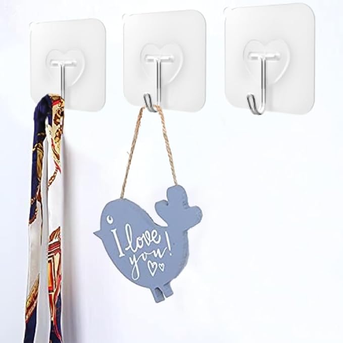 DGYB 40 Pcs Clear Adhesive Hooks - Image 3