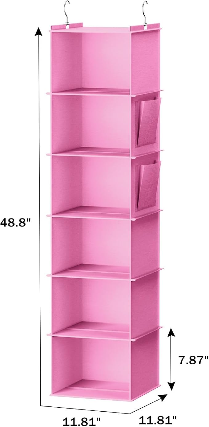 YOUDENOVA Hanging Closet Organizer and Storage, 6-Shelf Closet Hanging Storage - Image 3