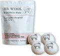 Lavender Scented Wool Dryer Balls – 4 XL Pack – Natural Fabric Softener by MsWool