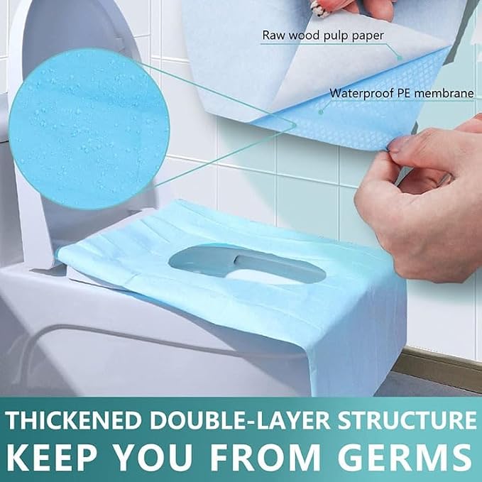 Disposable Waterproof Toilet Seat Covers – Individually Wrapped XL Portable - Image 3
