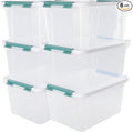 Xyskin 6-Pack 20 Quart Plastic Storage Boxes, Latching Storage Bin Box by Xyskin