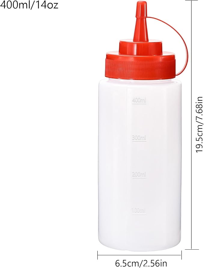 Condiment Squeeze Bottles Ketchup Dispenser, 2 Pack 16oz Squeeze Bottles - Image 2