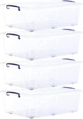 Superio Storage Bins with Lids, Stackable Totes, BPA Free, Odor Free, Organizer by Superio