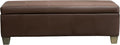 51 Inch Brown Faux Leather Ottoman by UDAX