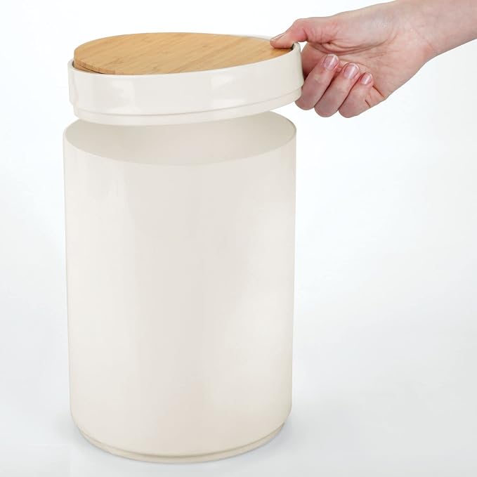 mDesign Plastic Round Trash Can Small Wastebasket - Image 5