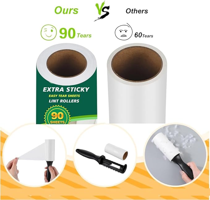 Extra Sticky Lint Roller Refills, Fits Most 3.9"-4" Standard Size Lint Roller - Image 6