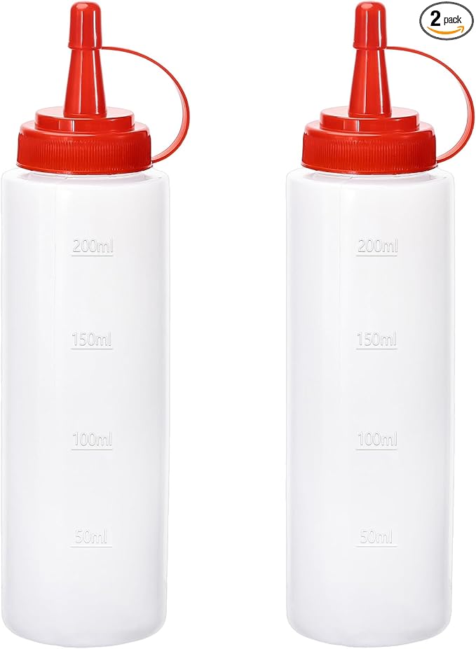 Condiment Squeeze Bottles Ketchup Dispenser, 2 Pack 8oz Squeeze Bottles by Katfort
