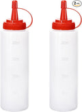 Condiment Squeeze Bottles Ketchup Dispenser, 2 Pack 8oz Squeeze Bottles by Katfort